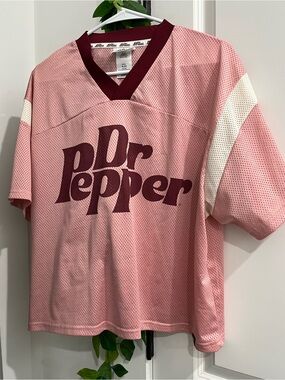 Dr Pepper Pink Mesh V-Neck Jersey Shirt